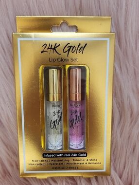 Brand New NICKA K 24K GOLD LIP GLOW SET